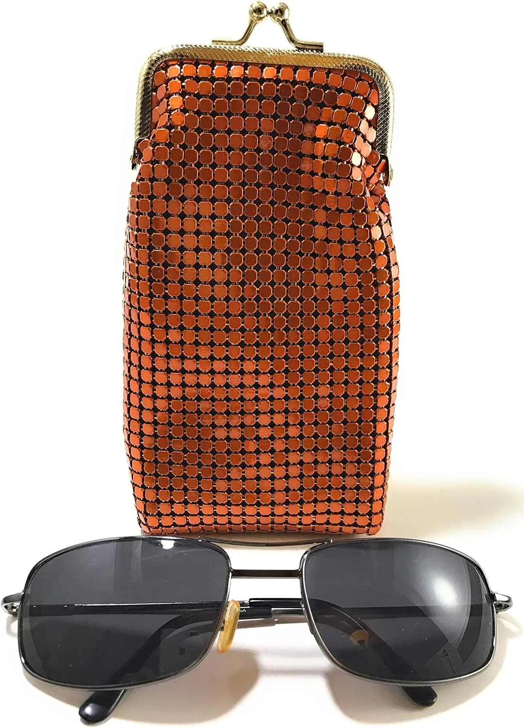 Women's Eyeglass Case with Coin Purse Metal Mesh