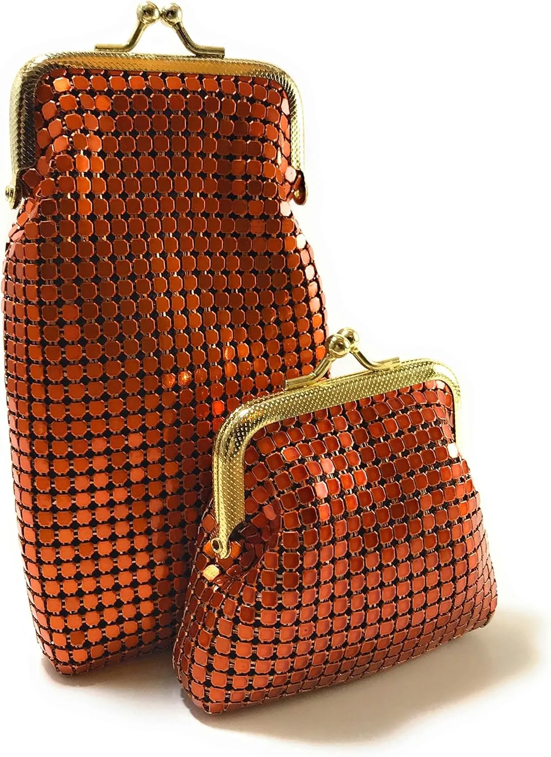 Women's Eyeglass Case with Coin Purse Metal Mesh