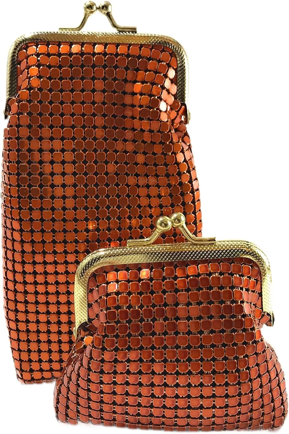 Women's Eyeglass Case with Coin Purse Metal Mesh