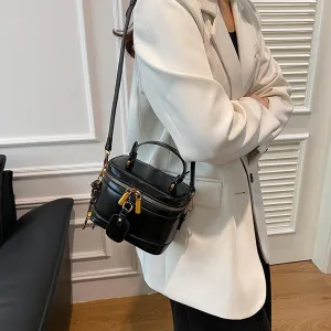 Women's Handbag Bucket Bag With Bell Box Shape Crossbody Shoulder Travel Makeup Bag Portable Cosmetic Bags