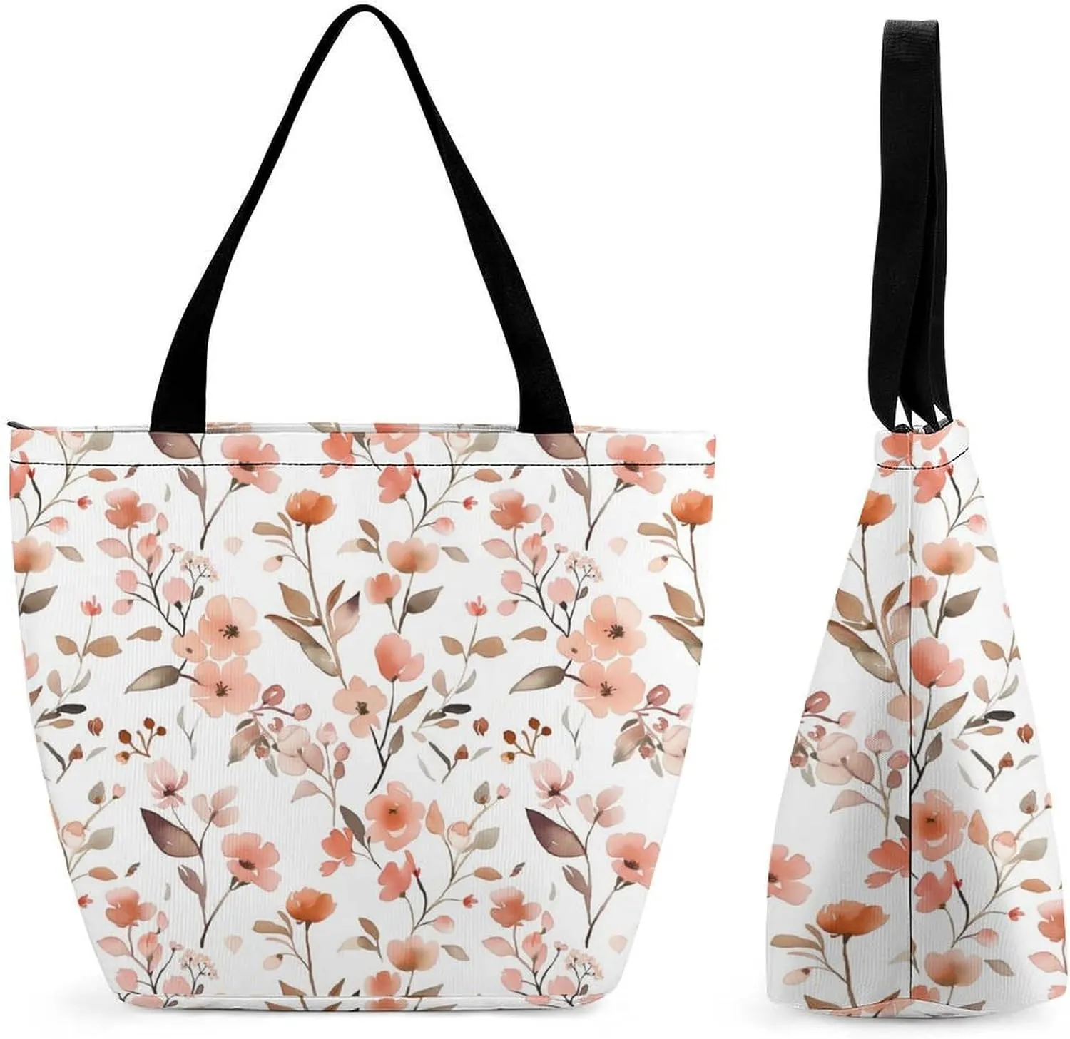 Women's Handbags Peach Flowers Floral Patterns Shopping Bag Leather Tote Bag Satchel Bags