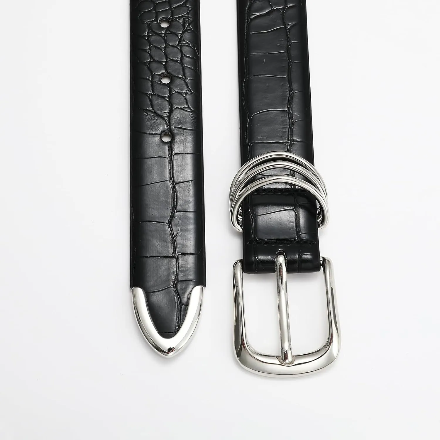 Women's Leather Belts with Gold Buckle Fashion Leather Waist Belt Elegant Ladies Belts for Jeans Dress & Casual Wear