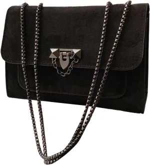 Women's Leopard Print Chain Shoulder Bag Metal Buckle Handbags Leather Clutch Purse
