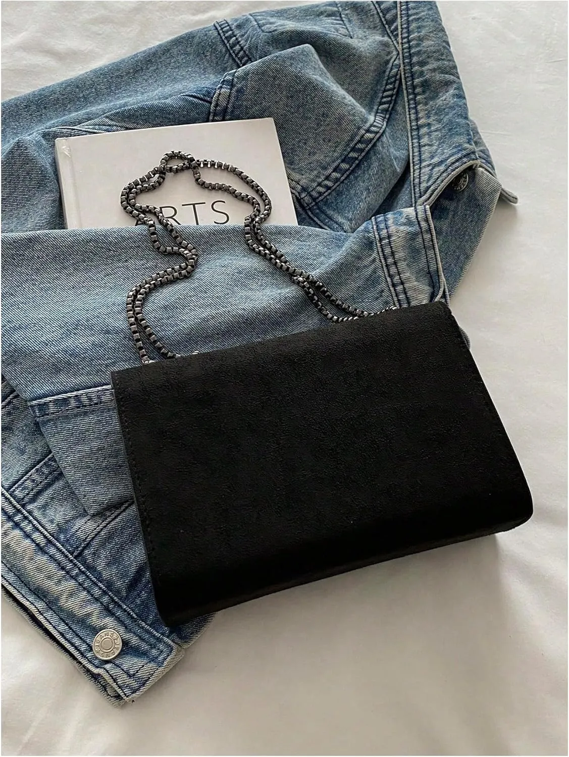 Women's Leopard Print Chain Shoulder Bag Metal Buckle Handbags Leather Clutch Purse