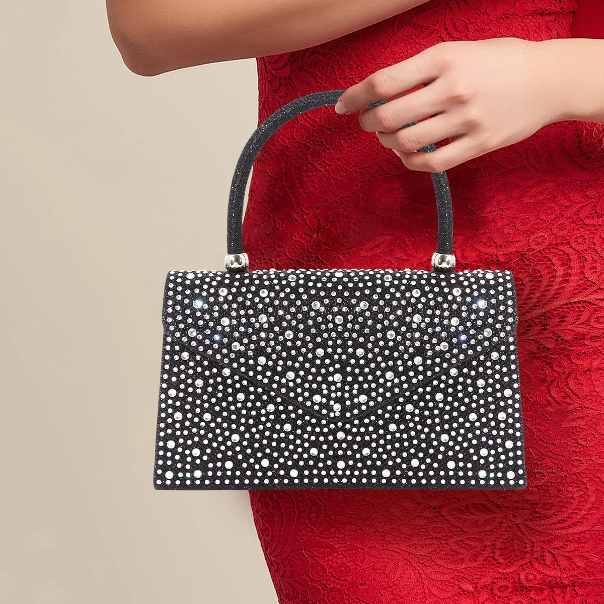 Women's Luxury Rhinestone Decor Shiny Evening Bag Party Clutches Wedding Purses Cocktail Prom Handbags