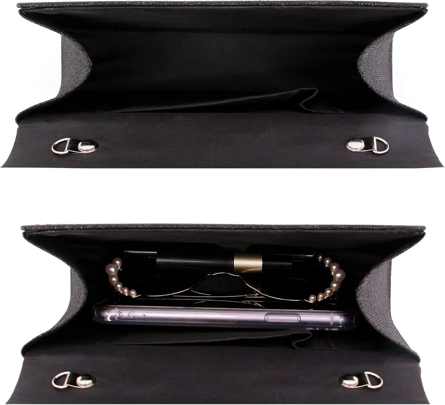 Women's Luxury Rhinestone Decor Shiny Evening Bag Party Clutches Wedding Purses Cocktail Prom Handbags