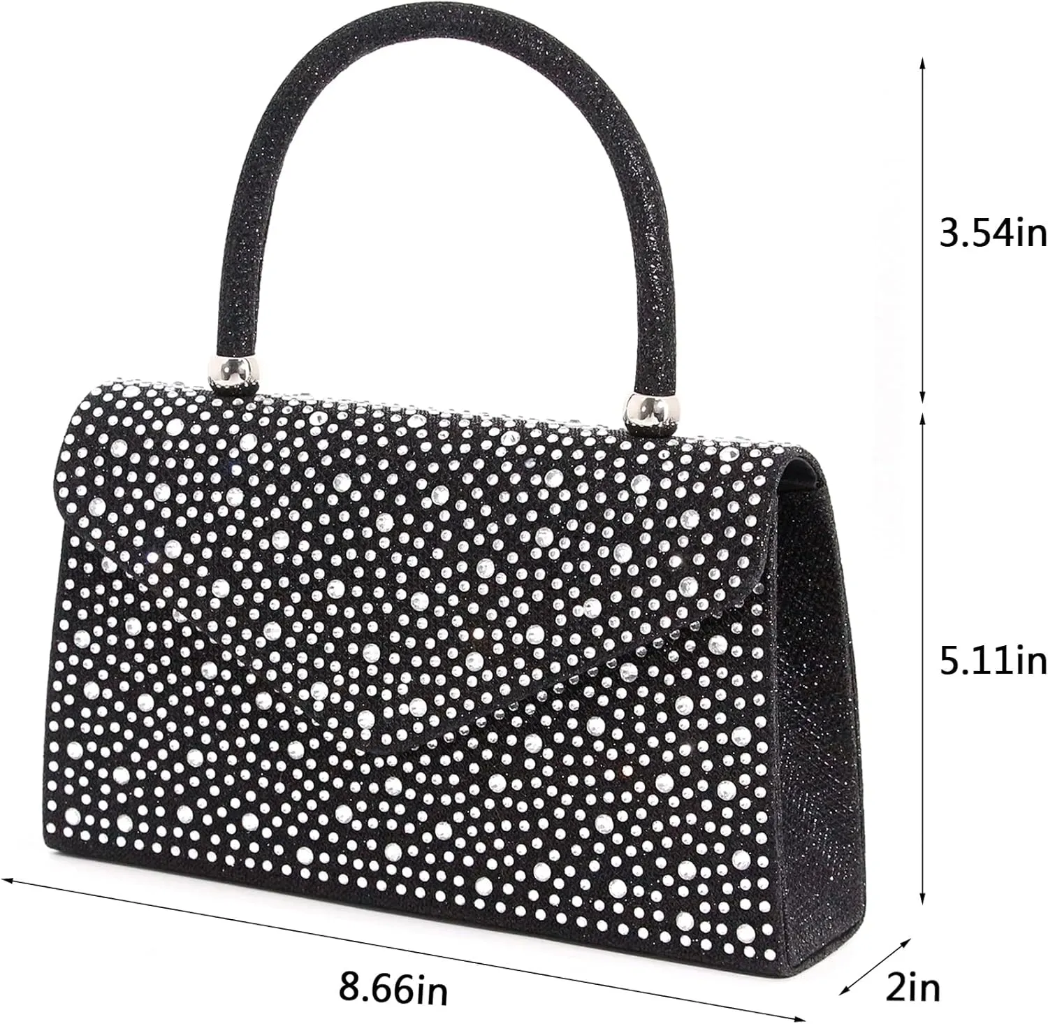 Women's Luxury Rhinestone Decor Shiny Evening Bag Party Clutches Wedding Purses Cocktail Prom Handbags