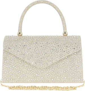 Women's Luxury Rhinestone Decor Shiny Evening Bag Party Clutches Wedding Purses Cocktail Prom Handbags
