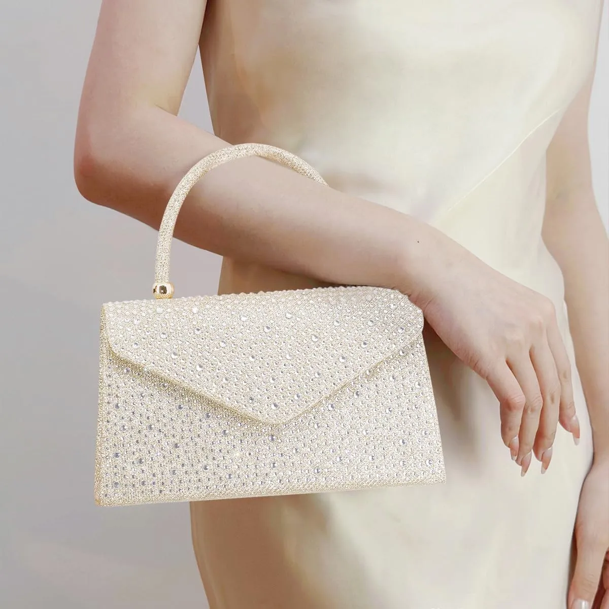 Women's Luxury Rhinestone Decor Shiny Evening Bag Party Clutches Wedding Purses Cocktail Prom Handbags