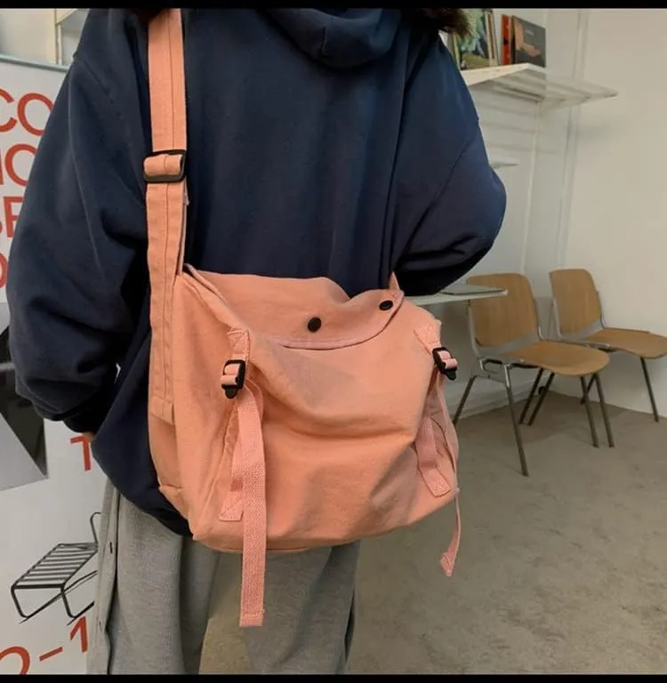 Womens Mens Crossbody Bag Canvas Messenger Bag for School Aesthetic Hobo Bag Vintage Harajuku Hippie Shoulder Bag