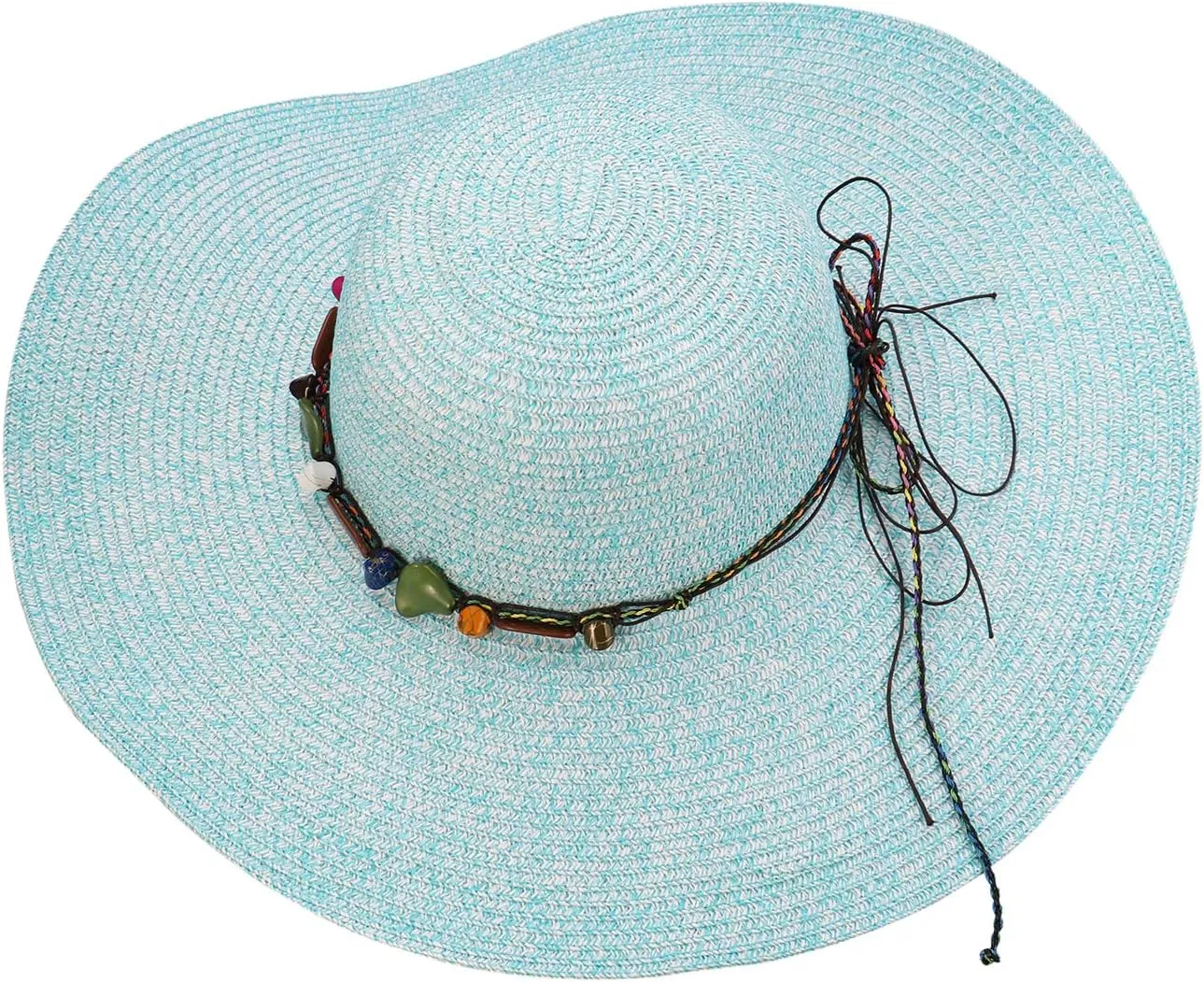 Women's Wide Brim Sun Protection Straw Hat,Folable Floppy Hat,Summer UV Protection Beach Cap