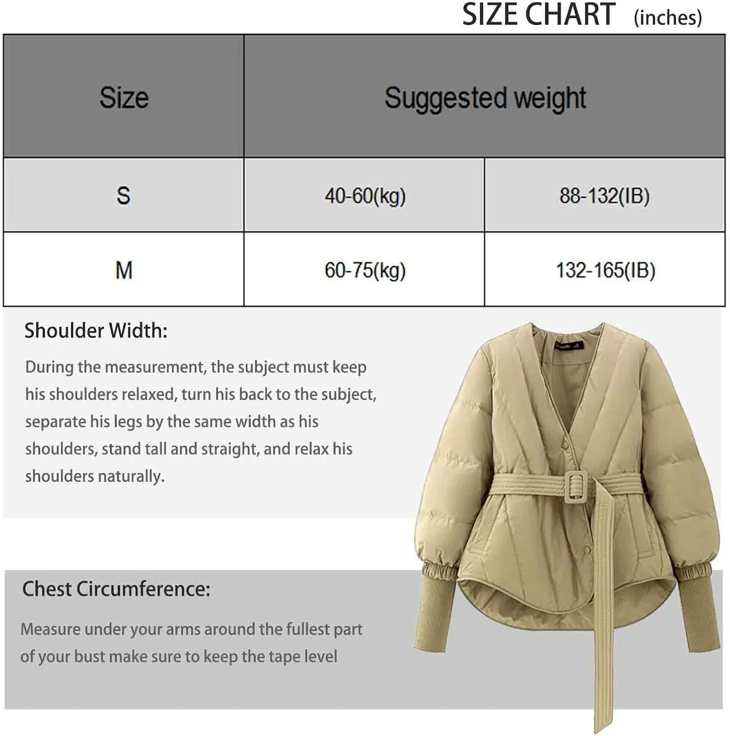 Women's Winter Long Sleeve Waist Cinched Jacket V-Neck Baggy Short Coats with Pockets
