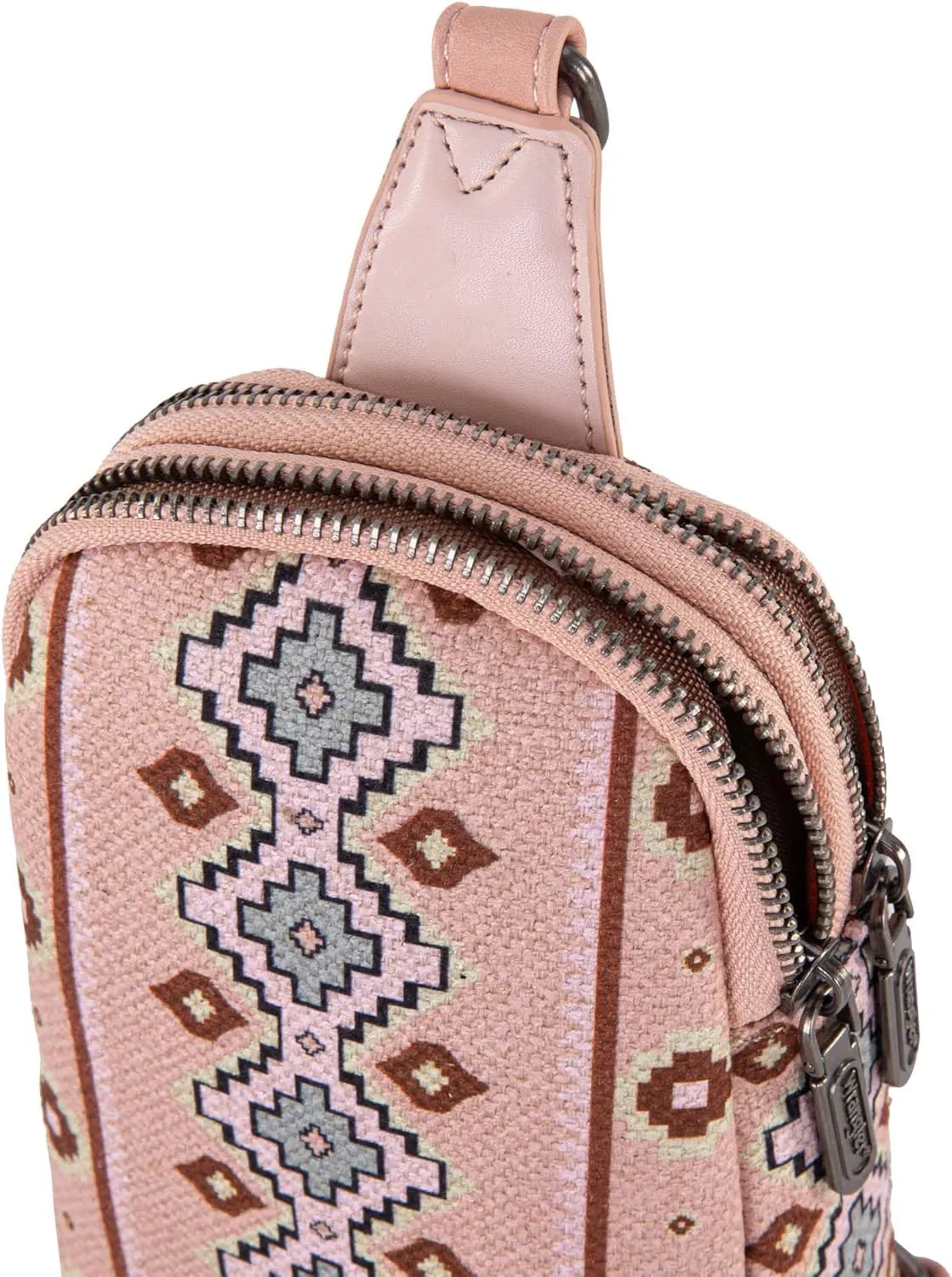 Wrangler Aztec Crossbody Sling Bags for Women Southwestern Print Purse with Detachable Strap