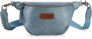 Wrangler Large Fanny Packs for Women Waist Bag Travel Belt Bags Crossbody Sling Purse Jean