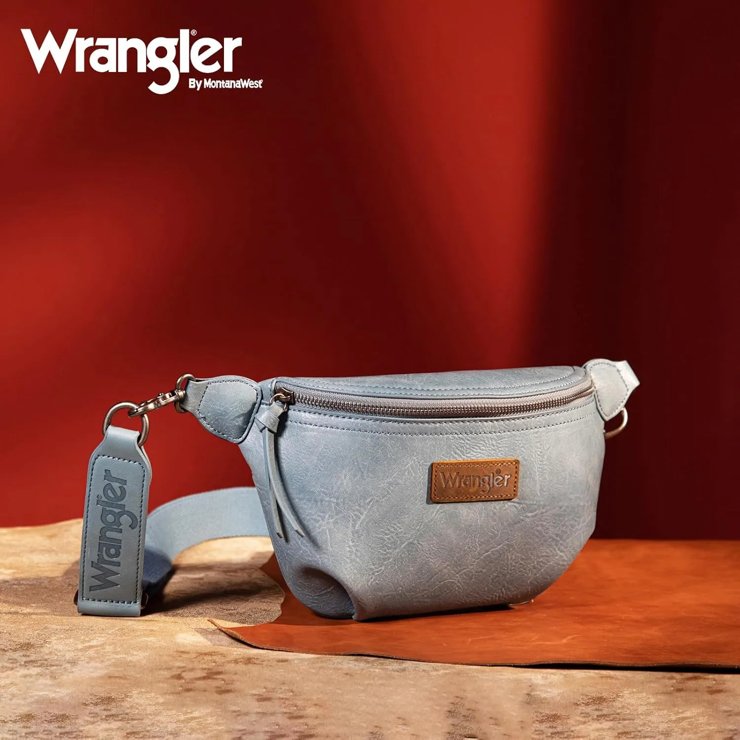 Wrangler Large Fanny Packs for Women Waist Bag Travel Belt Bags Crossbody Sling Purse Jean