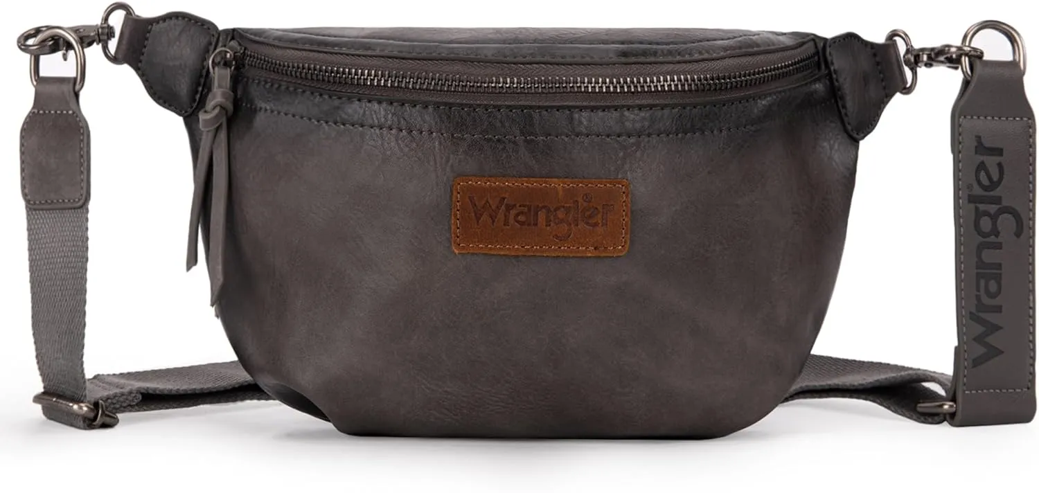 Wrangler Large Fanny Packs for Women Waist Bag Travel Belt Bags Crossbody Sling Purse