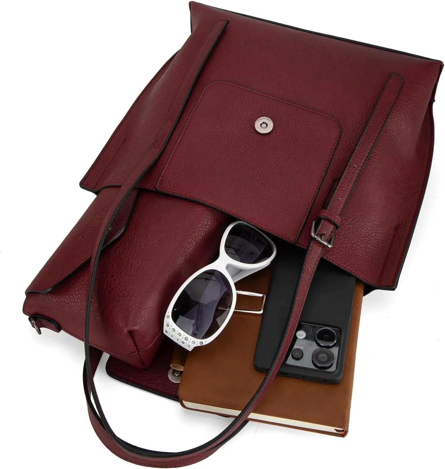 Wrangler Tote Handbags for Women Vegan Leather Shoulder Tote Purse with Small Crossbody Bag