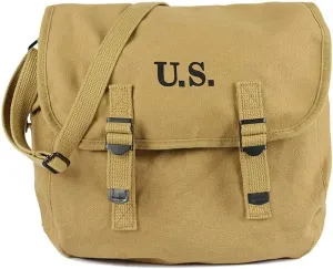 WWII Military Vintage Messenger Bag Canvas Durable Crossbody Shoulder Bag for Men Women Retro Travel Daily Use