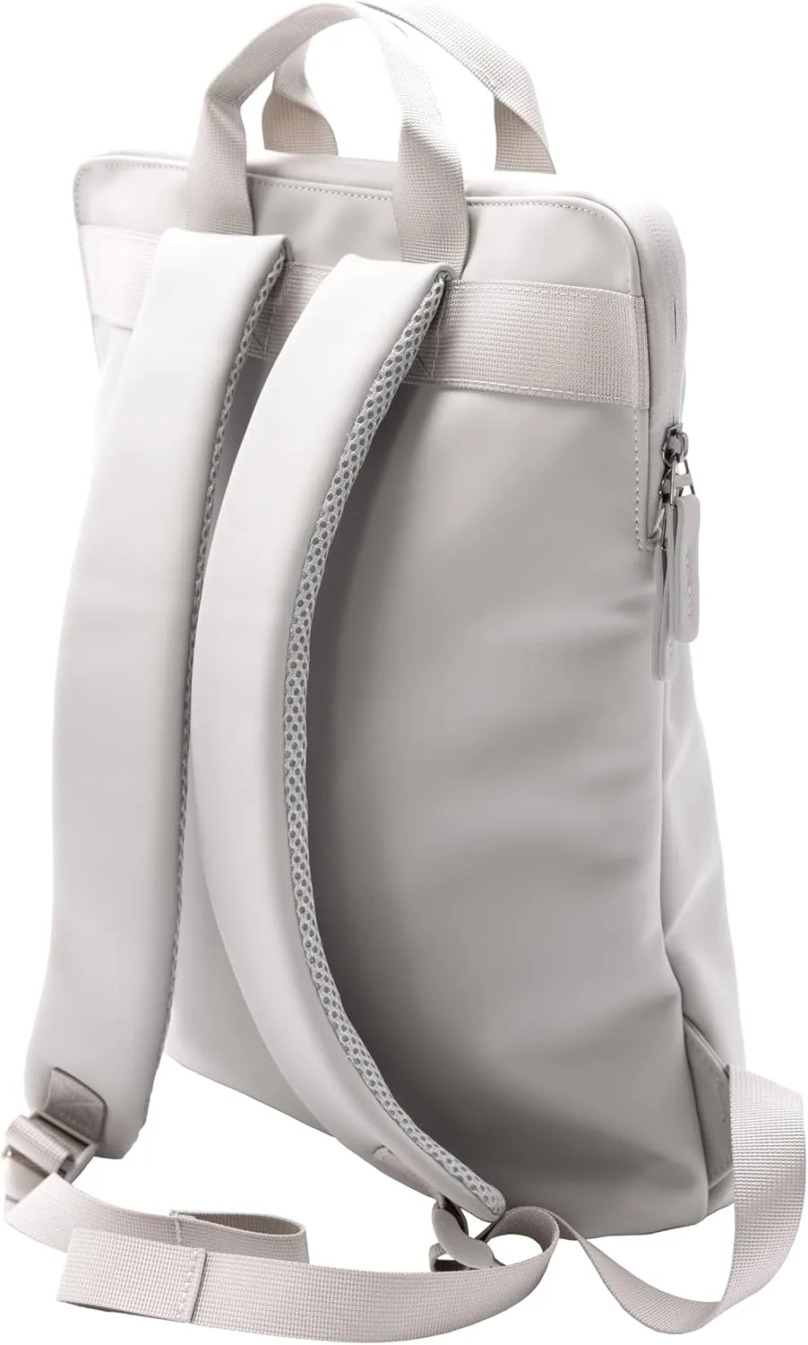 X RAY PU Leather Lightweight Laptop Backpack for Men and Women, Everyday Laptop Bag Capacity Adjustable 17L & Fits 15.6 Inch Screen, Light Grey