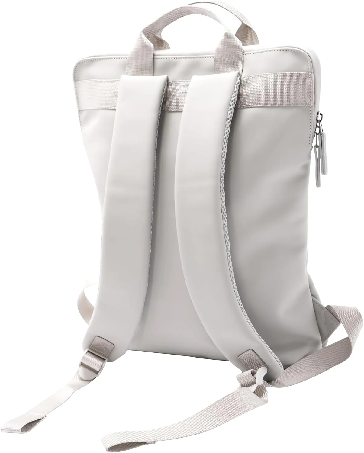 X RAY PU Leather Lightweight Laptop Backpack for Men and Women, Everyday Laptop Bag Capacity Adjustable 17L & Fits 15.6 Inch Screen, Light Grey