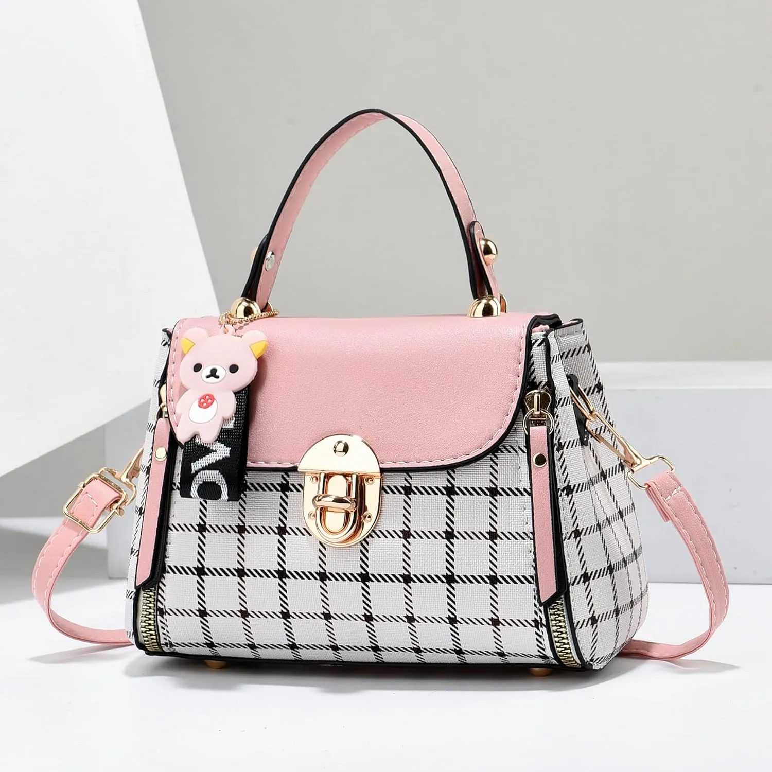 Xiaoyu Small Purses and Handbags for Women Fashion Teenage Girls Crossbody Bag Lightweight Shoulder Bag Plaid Pattern Satchel