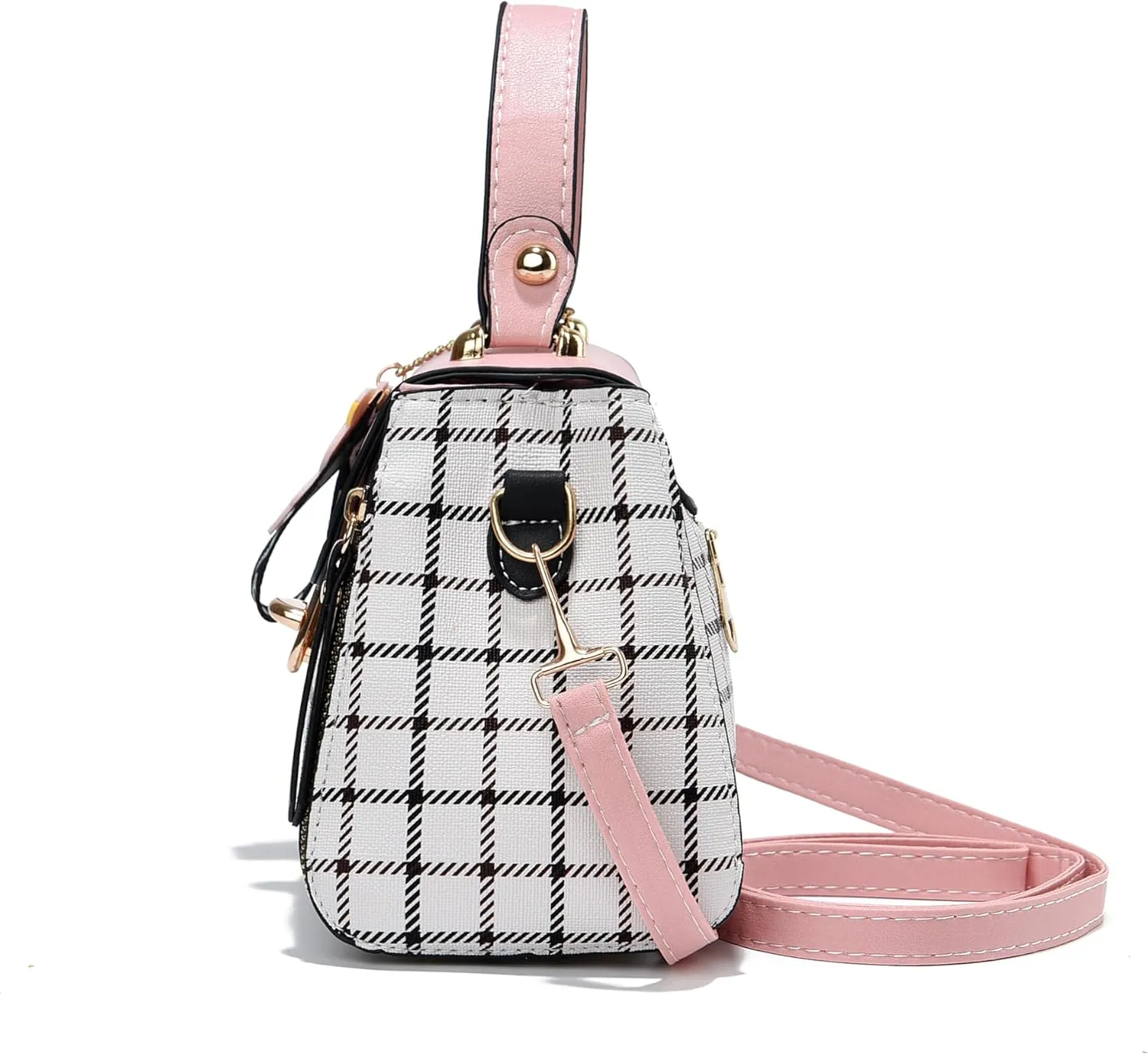 Xiaoyu Small Purses and Handbags for Women Fashion Teenage Girls Crossbody Bag Lightweight Shoulder Bag Plaid Pattern Satchel