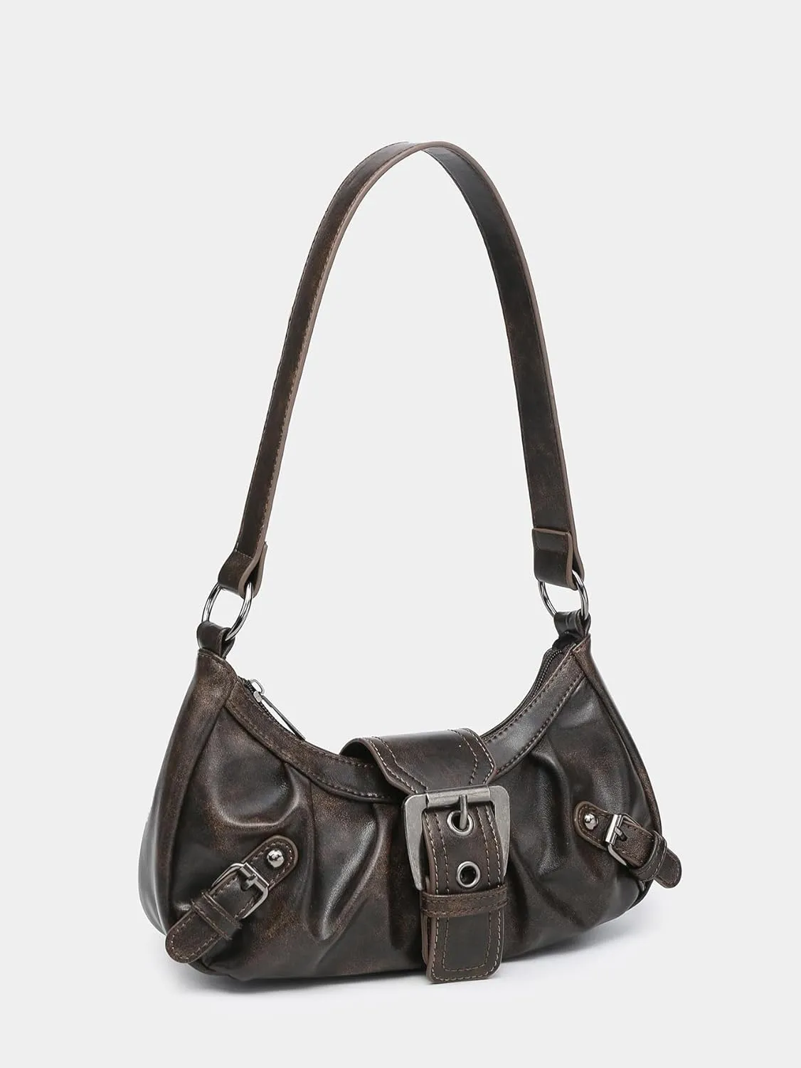 Y2k Crossbody Bag Cute Purse for Women Fashion Shoulder Bag Grunge 2000s Coquette Aesthetic Gothic Vintage Sling Purse (brown)