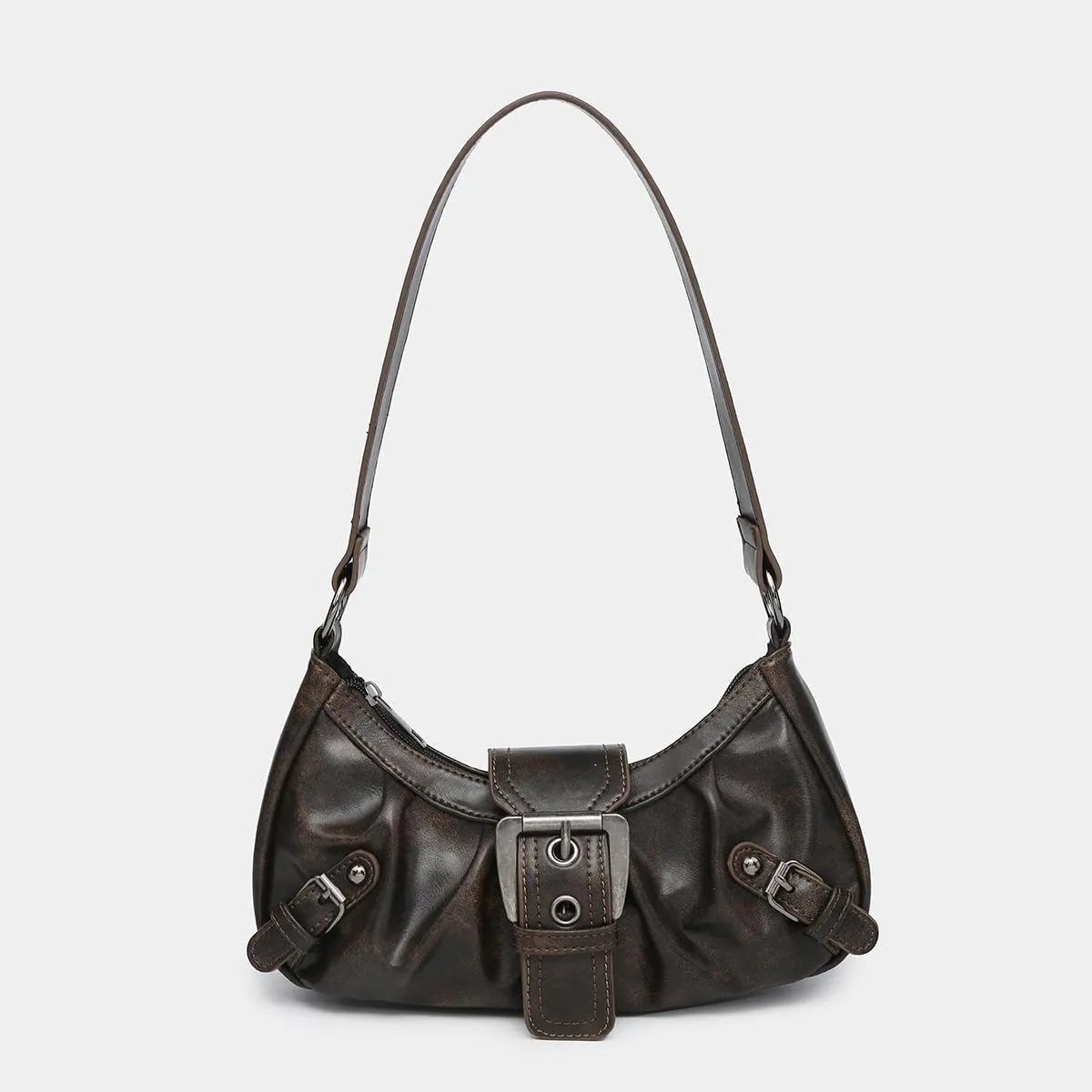 Y2k Crossbody Bag Cute Purse for Women Fashion Shoulder Bag Grunge 2000s Coquette Aesthetic Gothic Vintage Sling Purse (brown)
