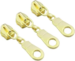 YaHoGa 50PCS #5 Gold Pulls for Nylon Coil Zippers - Gold Zipper Sliders for Luggages, Purses, Bags Bulk