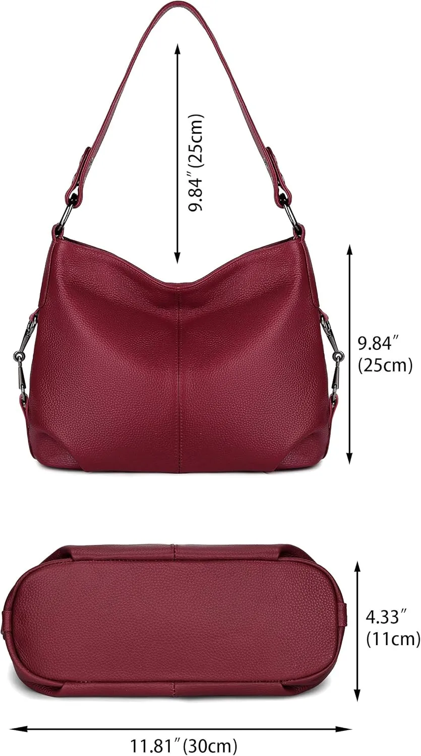 YALUXE Genuine Leather Shoulder Bags Stylish Hobo Handbags Purses Crossbody Bags for Women