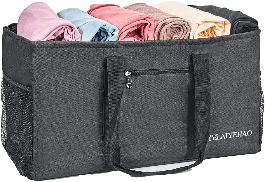 YELAIYEHAO Large Utility Tote Bag, Foldable Collapsible Tote for Storage Pool BeachShopping picnic laundry gym and Luggage