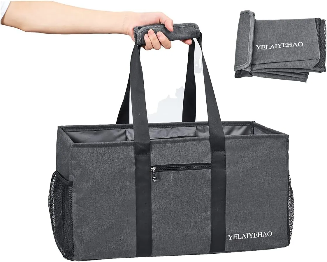 YELAIYEHAO Large Utility Tote Bag, Foldable Collapsible Tote for Storage Pool BeachShopping picnic laundry gym and Luggage