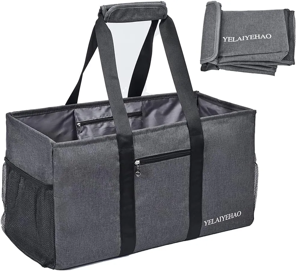 YELAIYEHAO Large Utility Tote Bag, Foldable Collapsible Tote for Storage Pool BeachShopping picnic laundry gym and Luggage