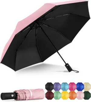 Yoobure Windproof Travel Umbrella, Automatic Umbrellas for Rain - Compact Folding Umbrella with UV Protection, Lightweight Portable Design for Backpack/Walking/Car, Sun & Storm Ready