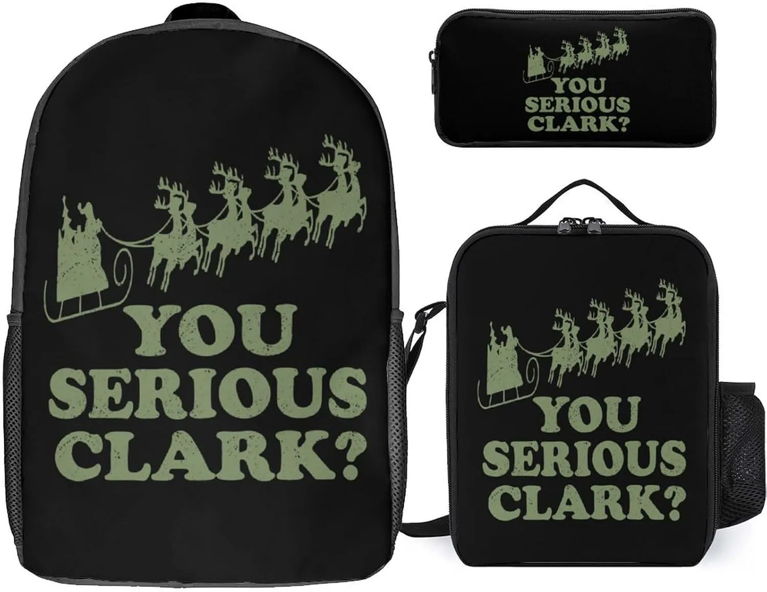You Serious Clark 3Pcs Laptop Backpack Set 17 Inch Daypack with Lunch Bag Pencil Case Set for Travel Work