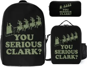 You Serious Clark 3Pcs Laptop Backpack Set 17 Inch Daypack with Lunch Bag Pencil Case Set for Travel Work