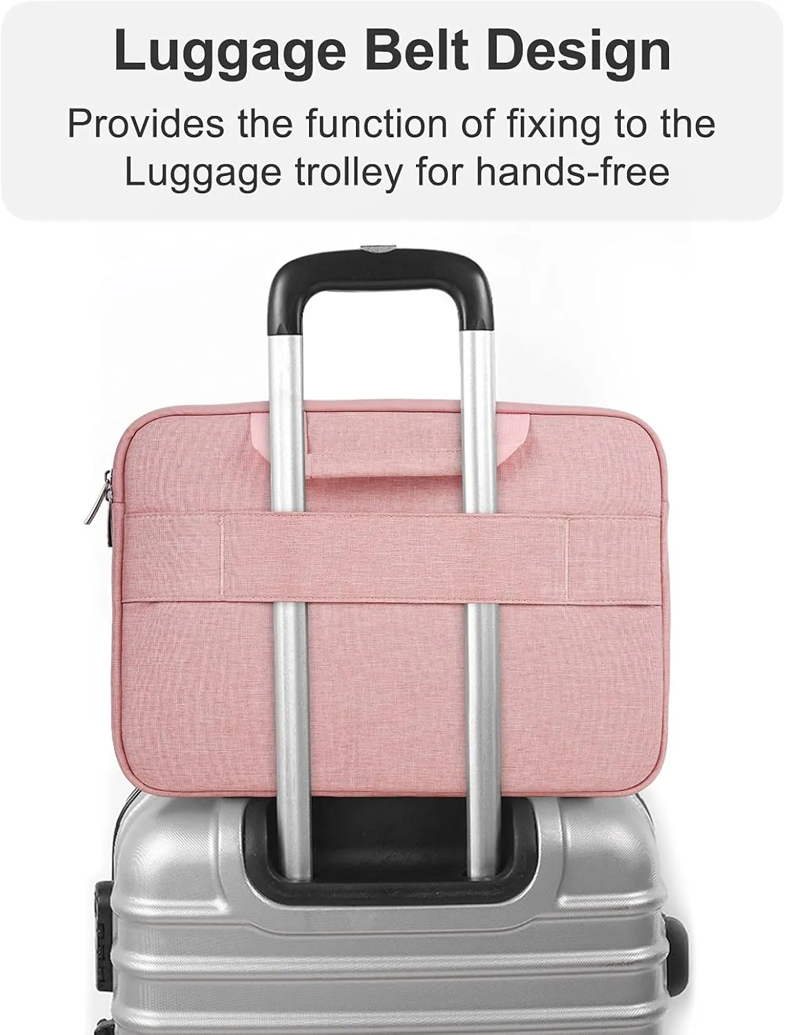 YXLILI Laptop Case, Protective Computer Sleeve with Handle Soft Lining Padded Laptop Bag for 13-13.3-Inch MacBook Pro Air, Compatible with Acer ASUS HP Lenovo Dell Chromebook (14-Inches, Pink)