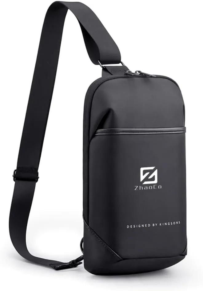 ZhaoCo Crossbody Backpack for Men Women Multipurpose Fashion Lightweight Chest Shoulder Bag Sling Bag For Cycling Holidays Party Travel Daypack Black