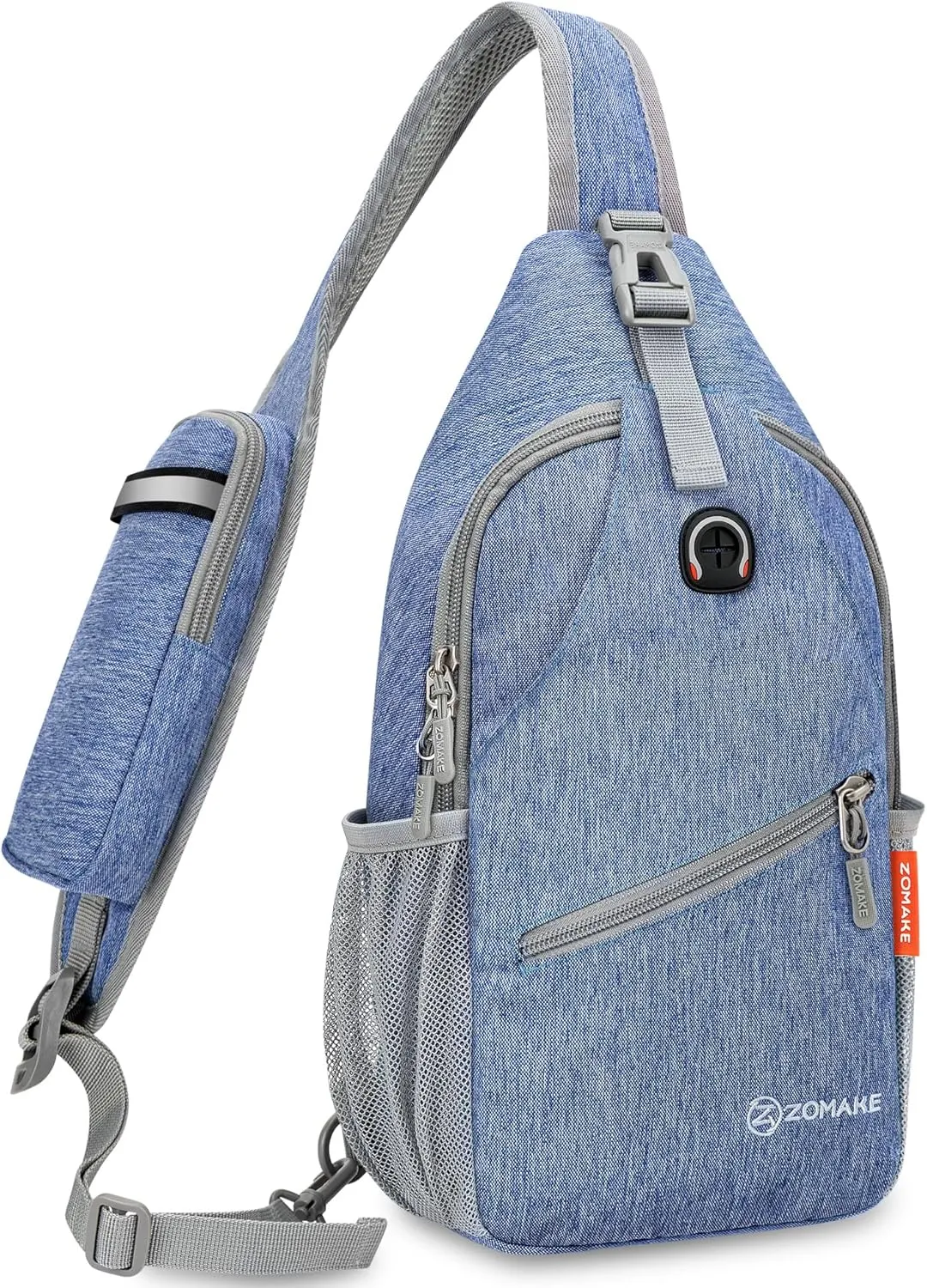 ZOMAKE Small Sling Bag, Travel Sling Backpack, Waterproof Hiking Cycling Crossbody pack for Men Women(Navy Blue)