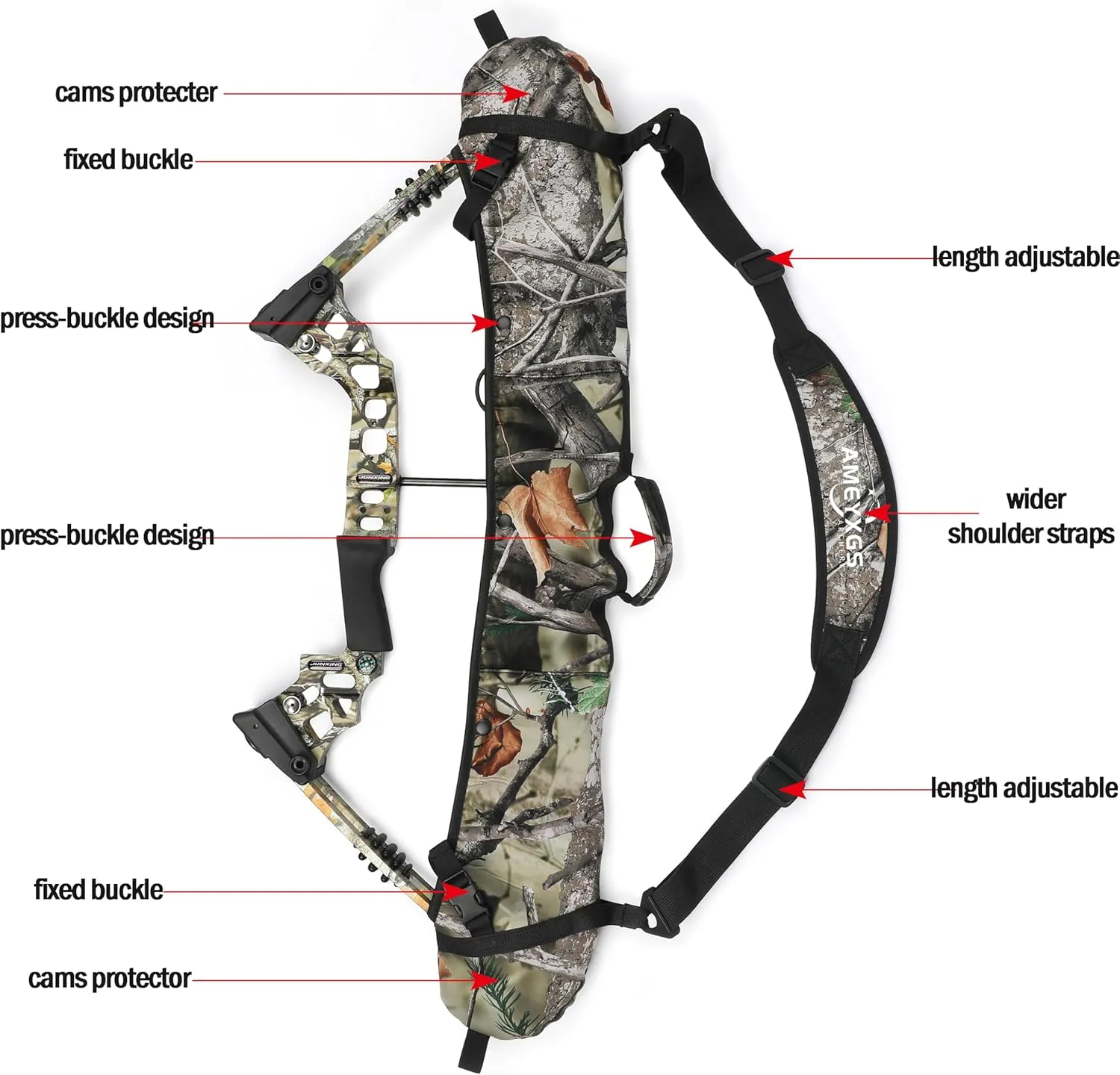 ZSHJGJR Archery Compound Bow Sling String Protector Cams Case Carrying Shoulder Strap Holder Accessories for Outdoor Hunting