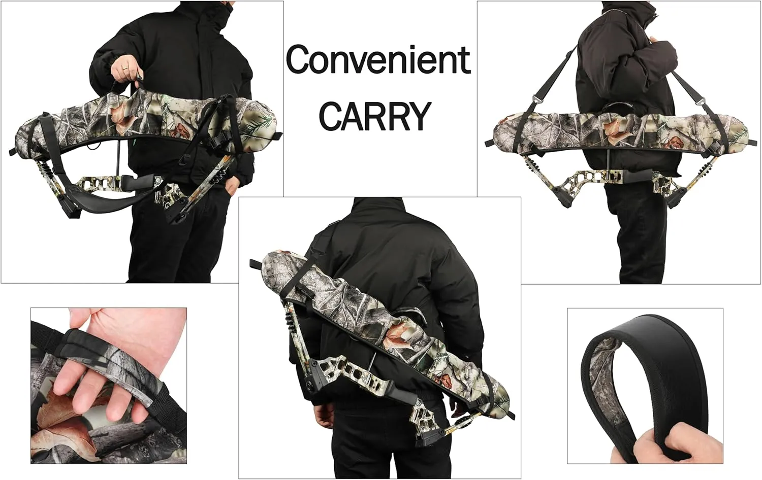 ZSHJGJR Archery Compound Bow Sling String Protector Cams Case Carrying Shoulder Strap Holder Accessories for Outdoor Hunting