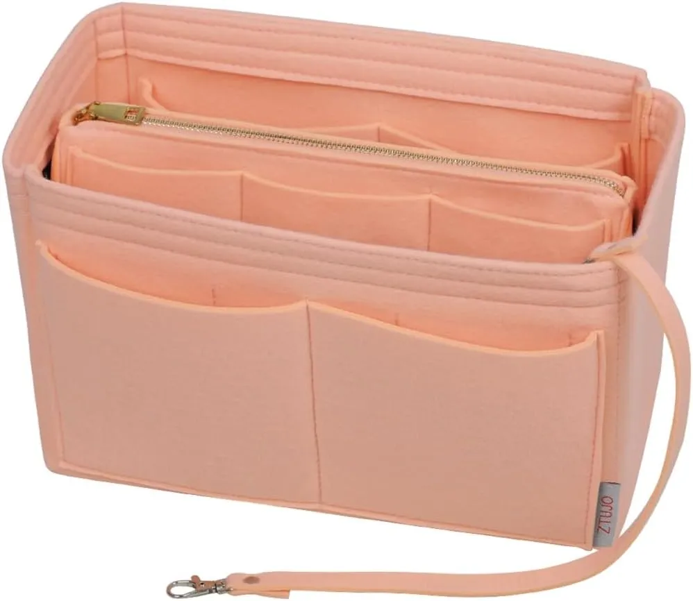ZTUJO Purse Organizer Insert, Felt Bag Organizer with Metal Zipper, Handbag & Tote Shaper, For Speedy Neverfull Tote, 7 Sizes